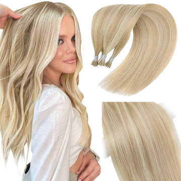Fshine Virgin I Tip Real Human Hair 20g Hair Extensions Highlight Color (#16P/24) - FShine Shop